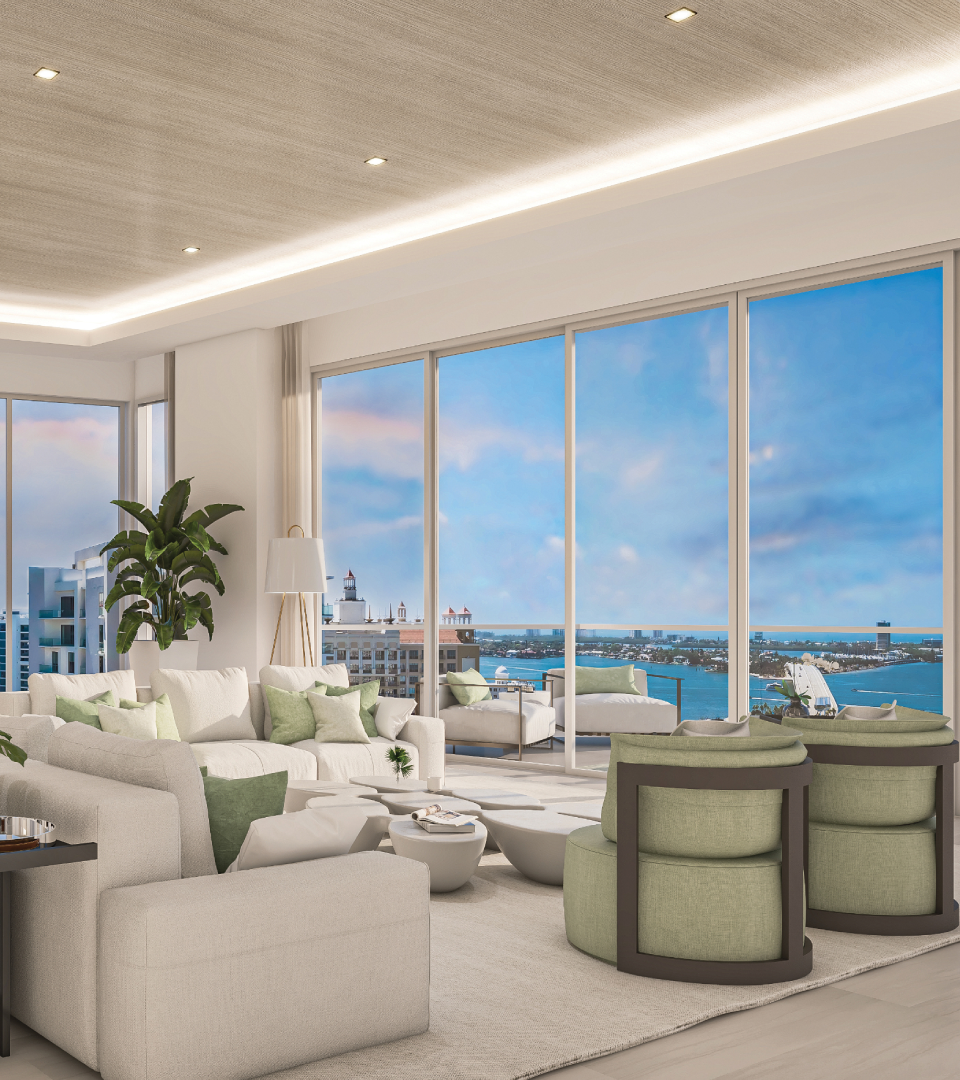 Luxury Waterfront Living Room Interior